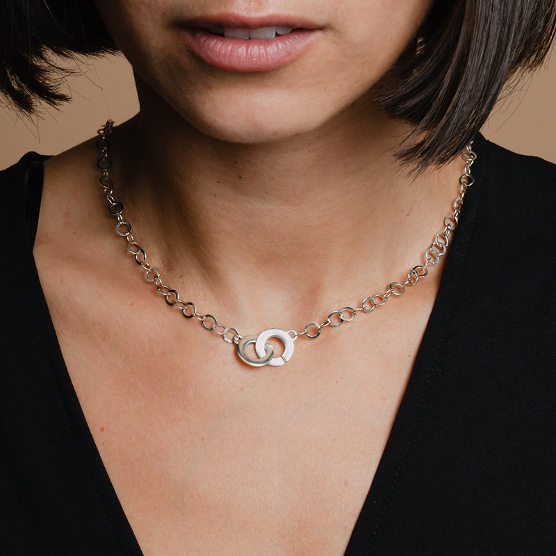 Collier Chaîne Collier Argent Menotte Collier Menotte R10 Or Blanc