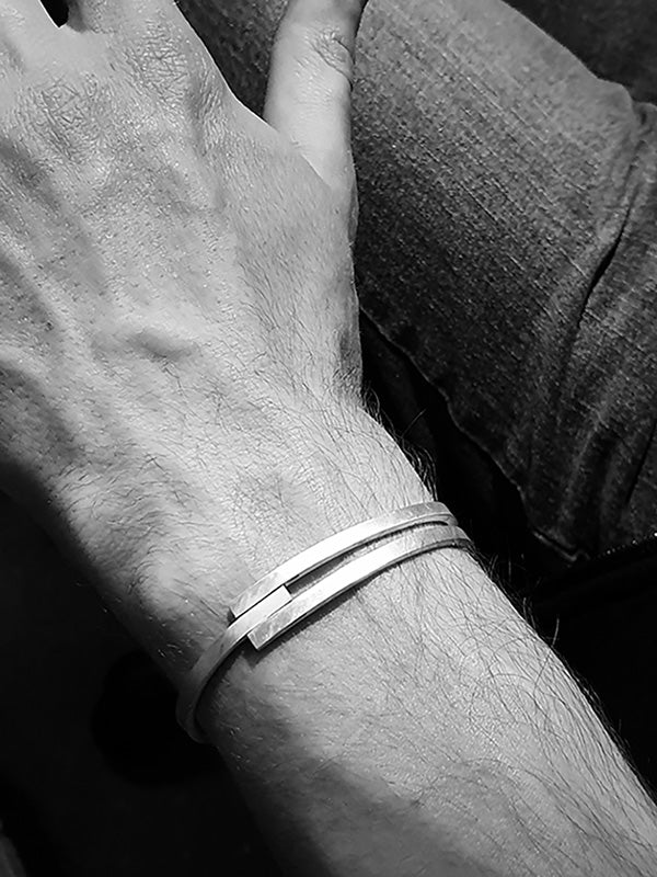 Yori - Men's rush bracelet Silver